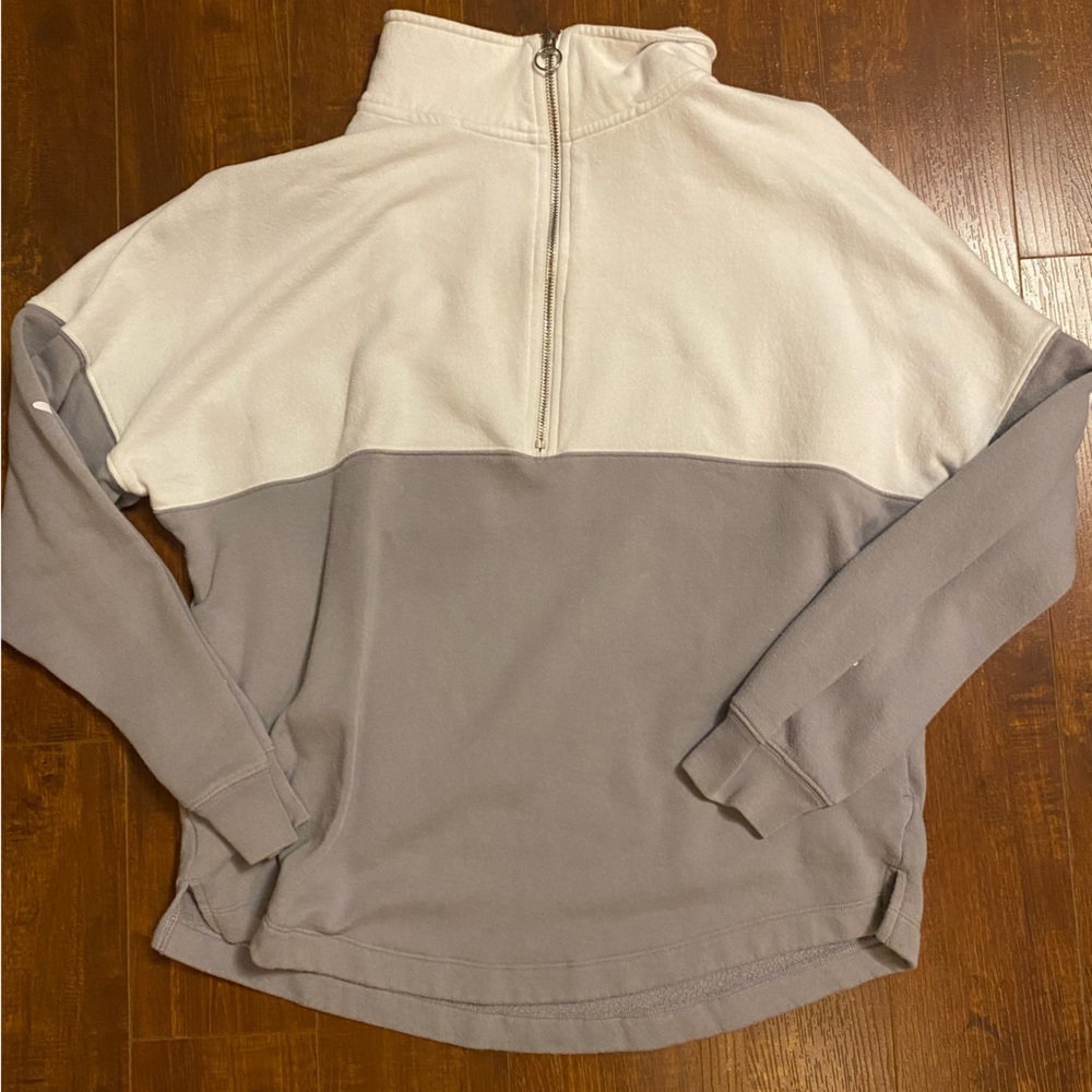 PINK half-zip crewneck